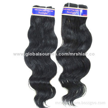 1# White Blonde Color Silky Indian Straight Remy Hair Machine Weaving Weft, 16/18/20/22/24"
